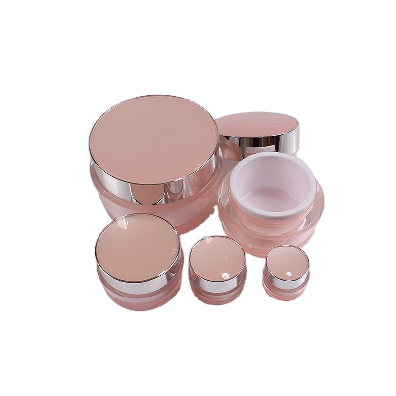 Acrylic Cream Jars for Cosmetics Packaging Containers Pink 2g-5g-15g-50g-100g Plastic PS OEM Cosmetic Packing Round 10-30 Days