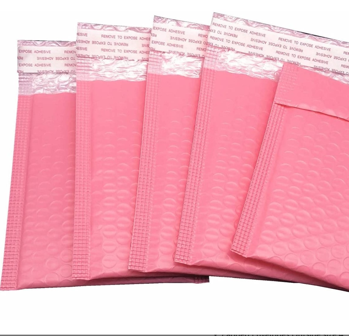 Pink Poly Bubble Mailers Small Padded Envelopes Self-Sealing Shipping Bags