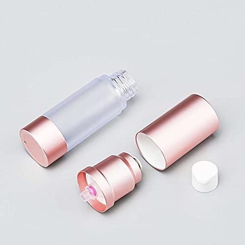 rose gold 15ml/0.5 Oz Plastic Airless Vacuum Pump,Empty Travel Lotion Dispenser Airless Pump Container