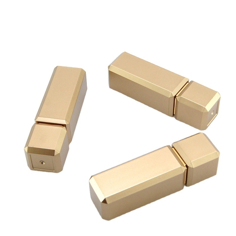 luxury bulk custom 3.8g square metal aluminium  gold empty lipstick tubes unique