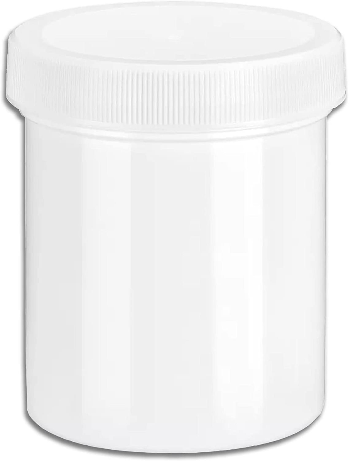 4 oz White Round Wide-Mouth Plastic Jars Small Parts, Empty Travel Sample Container