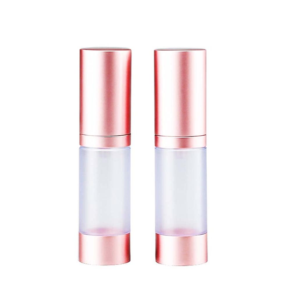 rose gold 15ml/0.5 Oz Plastic Airless Vacuum Pump,Empty Travel Lotion Dispenser Airless Pump Container