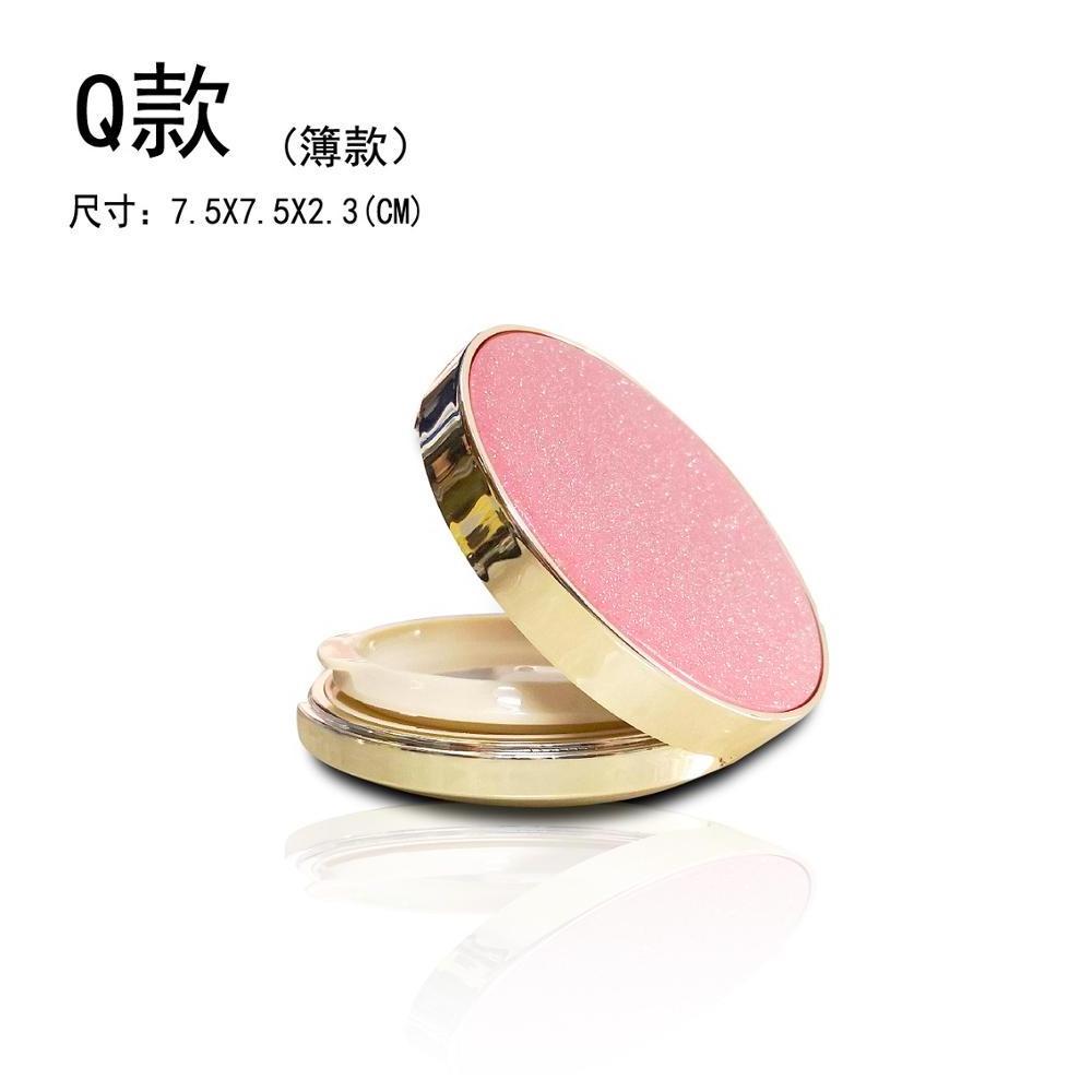 Custom making white PP material compact powder case container double decker air cushion case boxes for BB cream with mirror