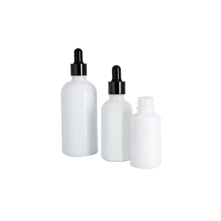 White glass essential oil / anointing glass / liquid dropper bottle for skin care