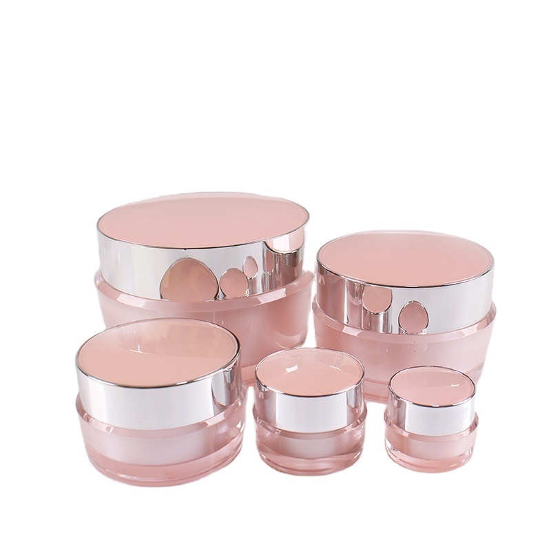 Acrylic Cream Jars for Cosmetics Packaging Containers Pink 2g-5g-15g-50g-100g Plastic PS OEM Cosmetic Packing Round 10-30 Days