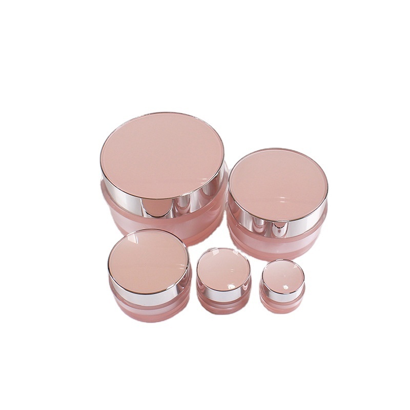 Acrylic Cream Jars for Cosmetics Packaging Containers Pink 2g-5g-15g-50g-100g Plastic PS OEM Cosmetic Packing Round 10-30 Days