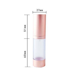 rose gold 15ml/0.5 Oz Plastic Airless Vacuum Pump,Empty Travel Lotion Dispenser Airless Pump Container