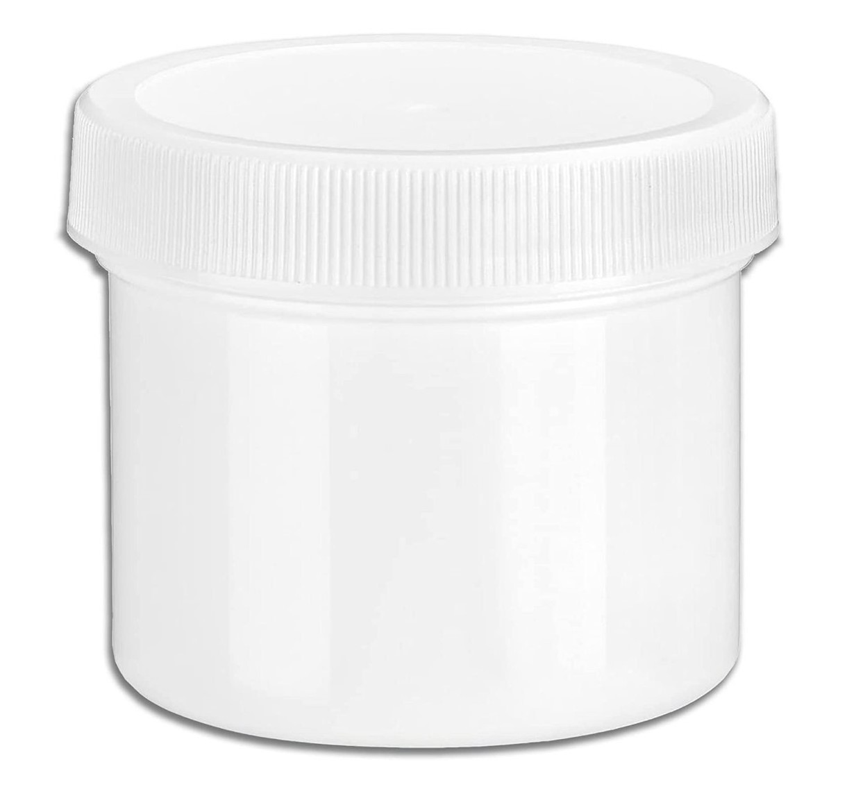 4 oz White Round Wide-Mouth Plastic Jars Small Parts, Empty Travel Sample Container