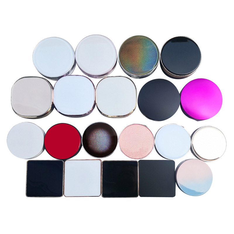 Custom making white PP material compact powder case container double decker air cushion case boxes for BB cream with mirror