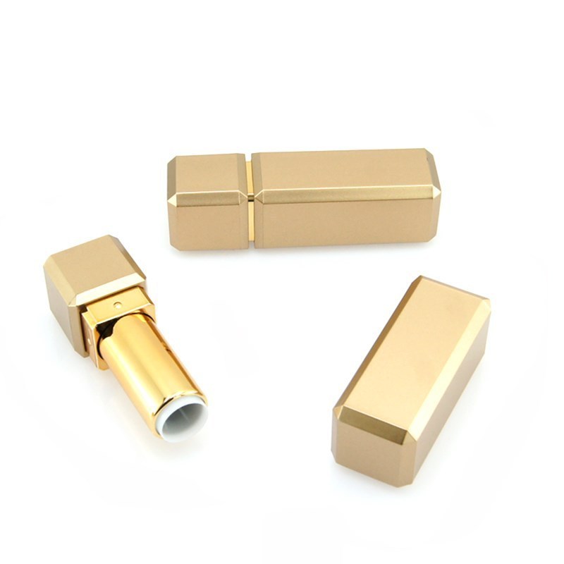 luxury bulk custom 3.8g square metal aluminium  gold empty lipstick tubes unique