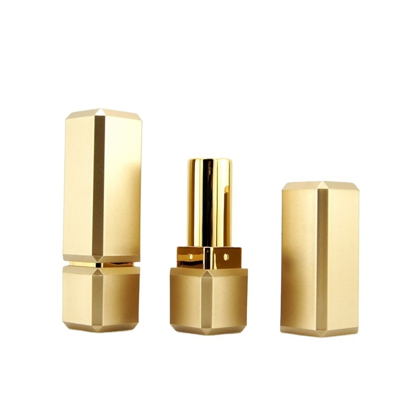 luxury bulk custom 3.8g square metal aluminium  gold empty lipstick tubes unique