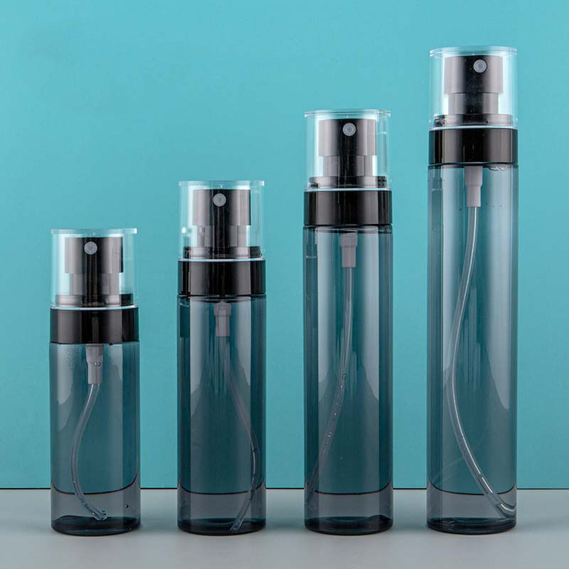 Custom logo 60ml 80ml 100ml 120ml empty PET plastic black clear empty plastic mist spray perfume bottles for sale