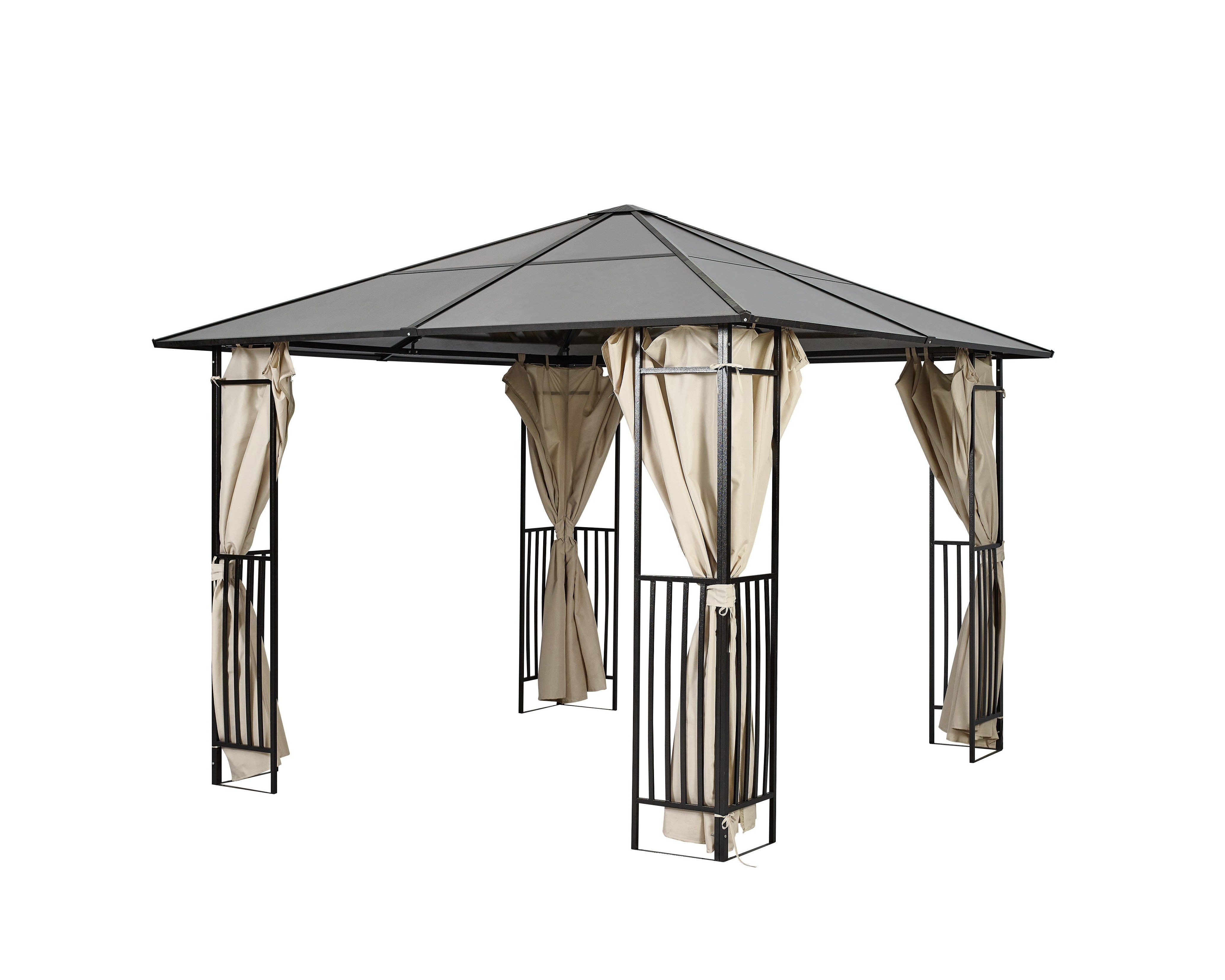 Good Bearing Capacity Yardistry Shade Hot Tub Grill BBQ Aluminium Alloy Frame Wrought Iron Gazebo 3x4