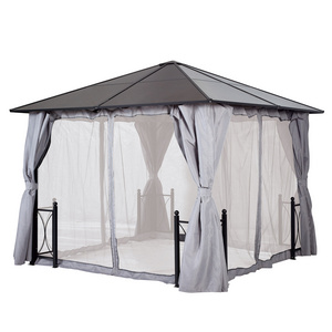 Sunshade Double Roof Outdoor Outdoor Gazebo Waterproof Garden Aluminum Gazebo With Mosquito Netting