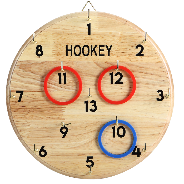 custom hot sale outdoor game hookey board game on the wall wooden ring toss game with hanging board