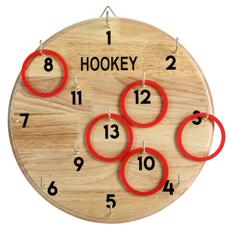 custom hot sale outdoor game hookey board game on the wall wooden ring toss game with hanging board