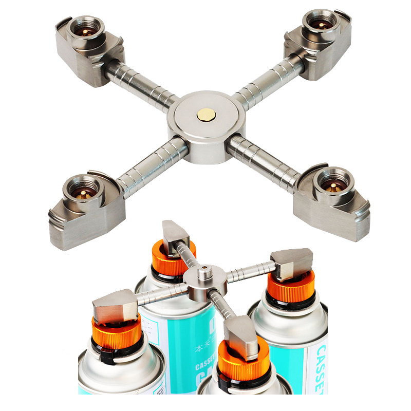 4 In 1 Butane Adapter Gas Cartridge Head Conversion Adapter Nozzle Bottle Butane Gas Stove Adapter