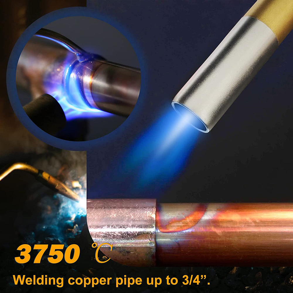 High Intensity Propane Torch Head Trigger Start Mapp Gas Torch with Self Ignition Pencil Flame Welding Torch