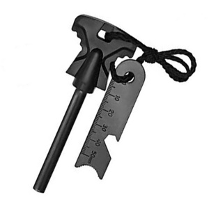 4.25 Inch Flint Fire Starter, Survival Ferro Rods Starter with Easy Grip Handle and Multifunction Striker, Waterproof Flint