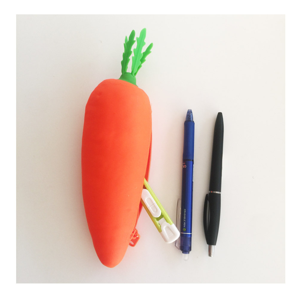 Fancy Carrot Shape Silicone Pencil Case