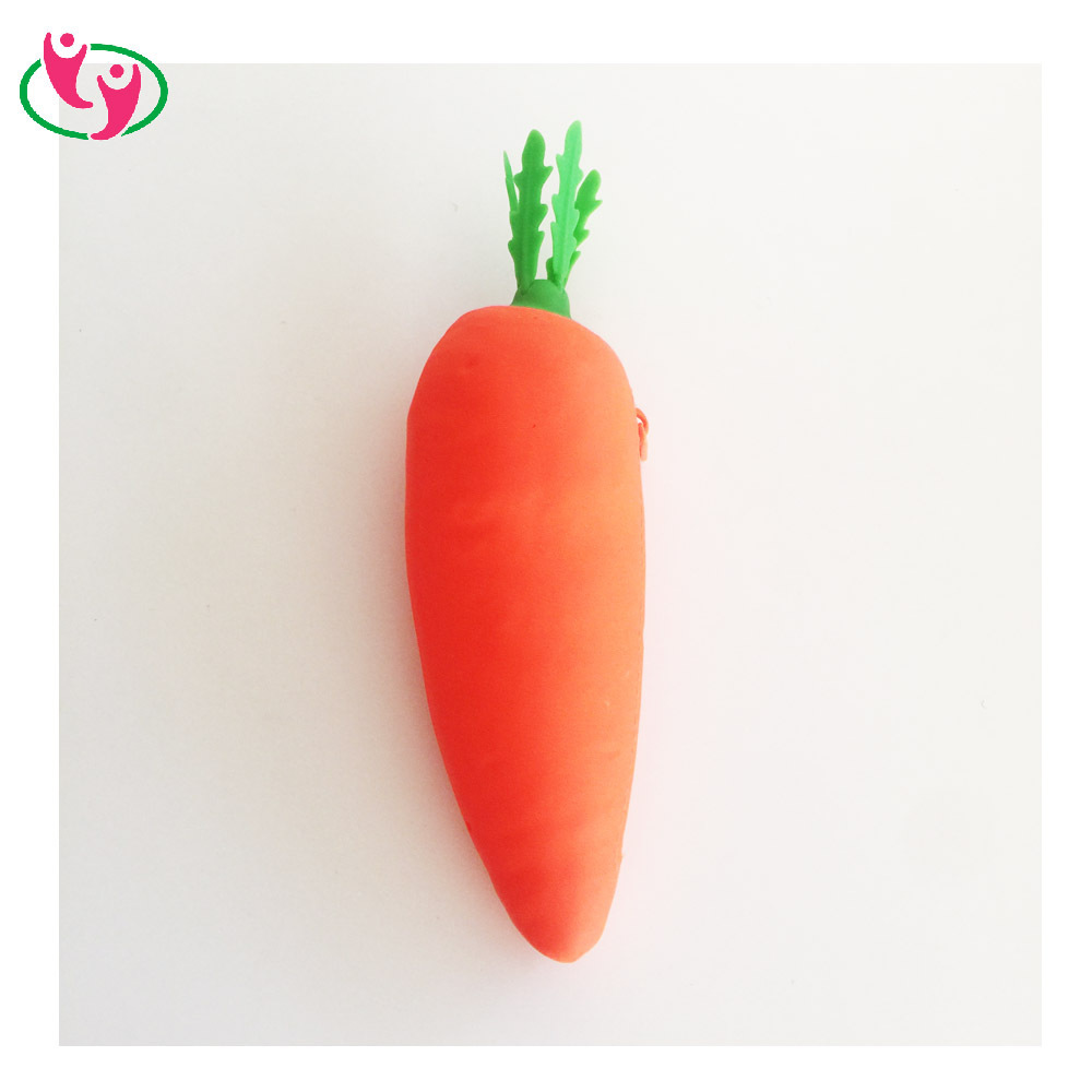 Fancy Carrot Shape Silicone Pencil Case