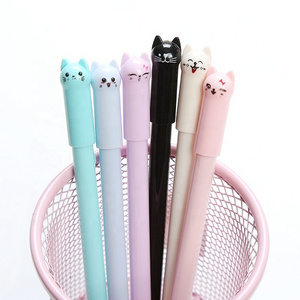 2023 Cute Kawaii Cat Gel Pen Cartoon Plastic Gel Pens For Writing Office School Supplies Korean Stationery