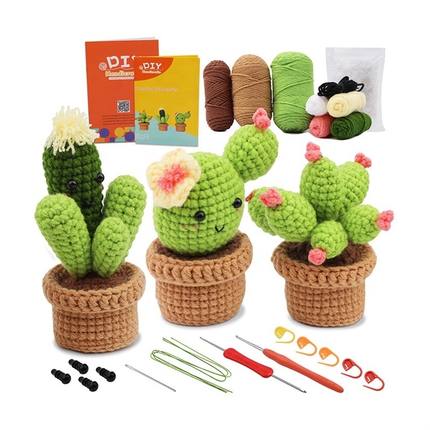 Crochet Kits for Beginners Crochet Starter Kit for 3 PCS Potted Plants