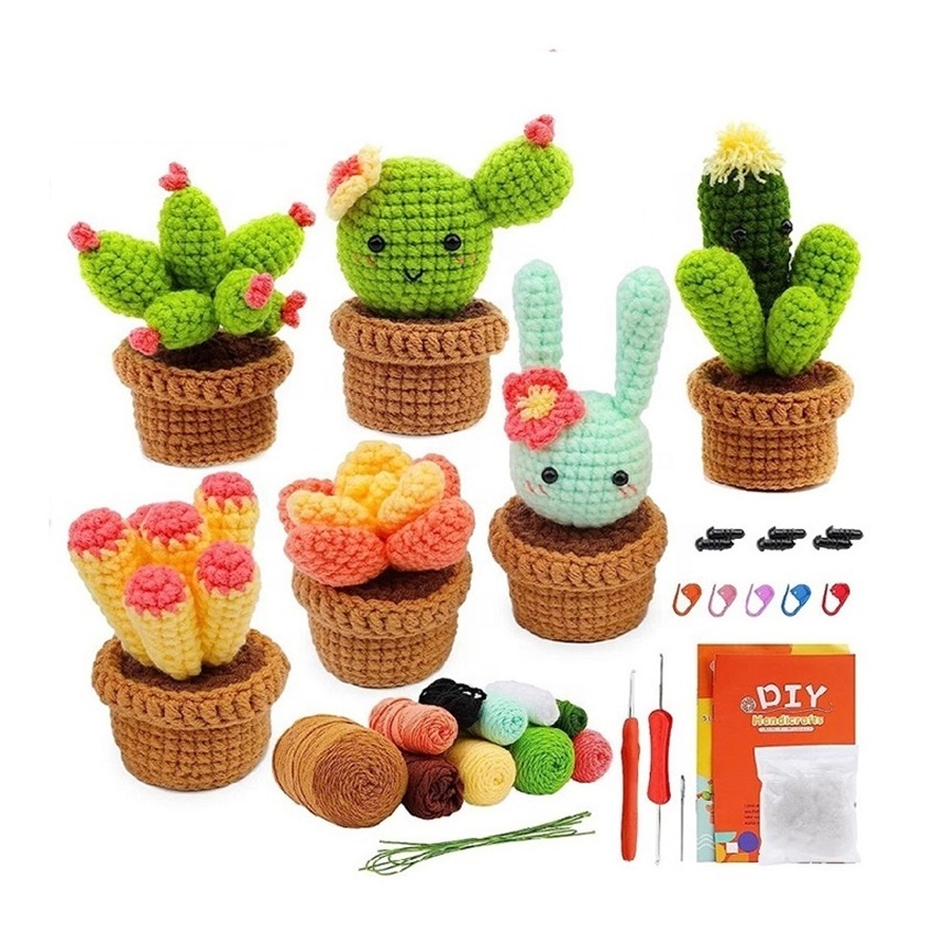 Crochet Kits for Beginners Crochet Starter Kit for 3 PCS Potted Plants