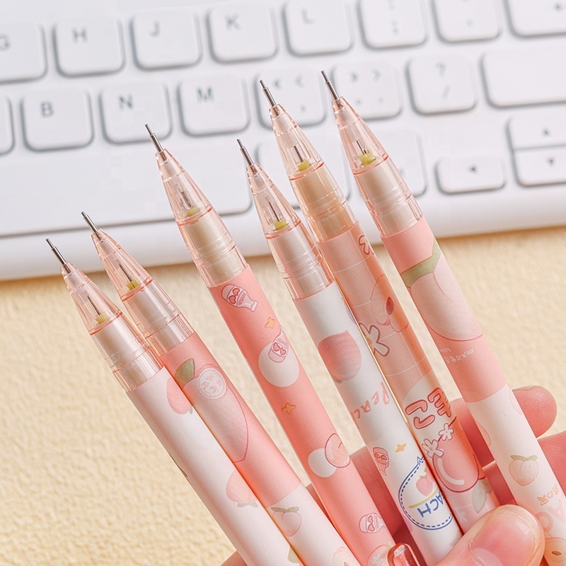 wholesale sweet cartoon plastic korean cute honey peach mechanical pencils for student