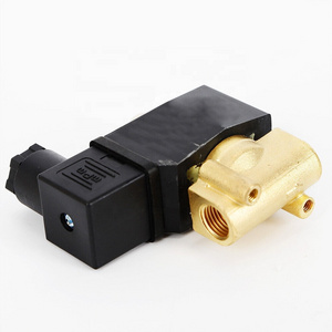 AC110V 1/4" NPT Gas Brass Electric Solenoid Valve N/C Solid Brass DIN Connector Type Directional Control Valves