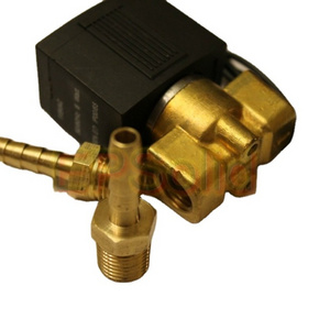 AC220V 1/4" Electric Solenoid Valve Air Water Valve VX2120-08 2 Way Position NC with Brass BARB Fittings