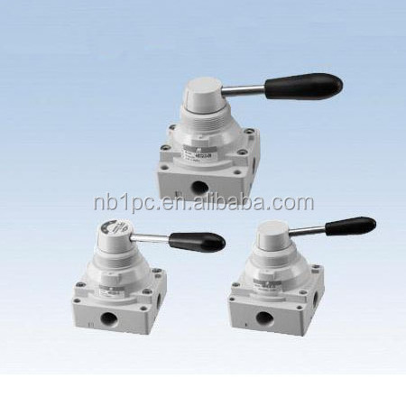 4HV series Pneumatic Hand Lever Valve 4HV230C-08 4 Port 3 Position Hand Control Valves