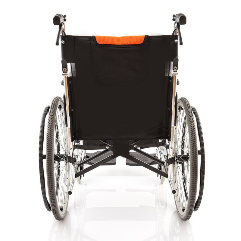 Foldable manual wheelchair 24 inch solid tire wheelchair with armrest for the elderly and disabled