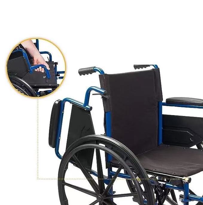 Blue Streak Ultra-Lightweight Wheelchair With Flip-Backs Arms & Swing-Away Footrests