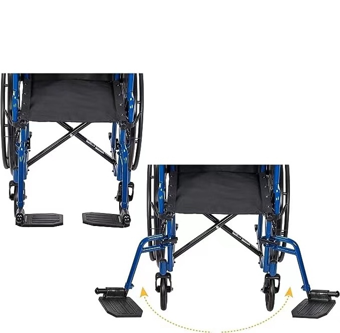 Blue Streak Ultra-Lightweight Wheelchair With Flip-Backs Arms & Swing-Away Footrests