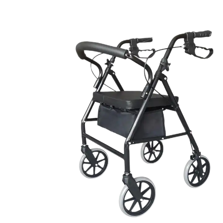 carbon fiber adult walking aid hemiplegic portable walker with seat Rollator Wheelchair for old people with shopping bag