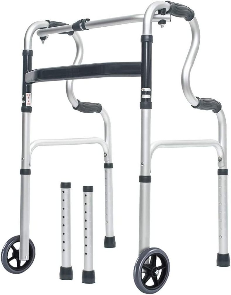 3-in-1 Stand-Assist Folding Walker,Lightweight Folding Walker for Seniors,Adjustable Adult Medical Walkers