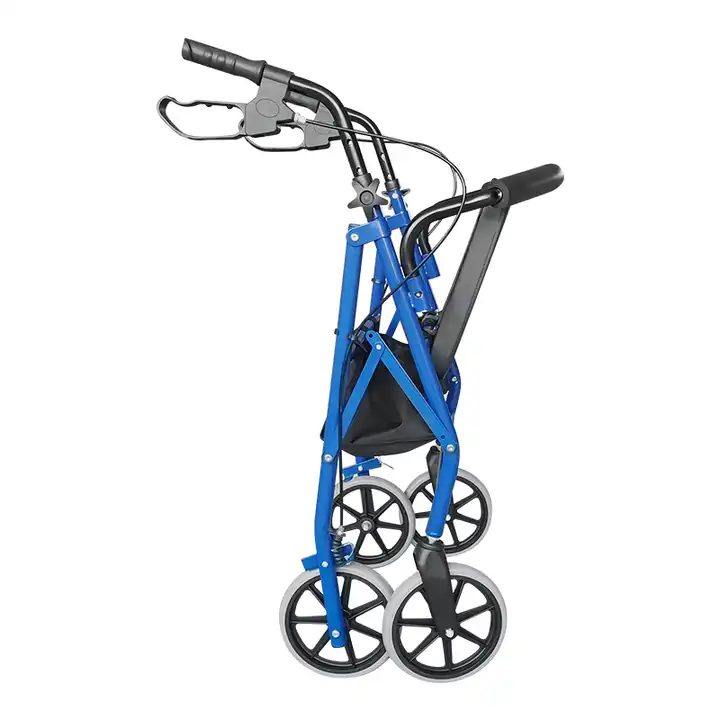 carbon fiber adult walking aid hemiplegic portable walker with seat Rollator Wheelchair for old people with shopping bag