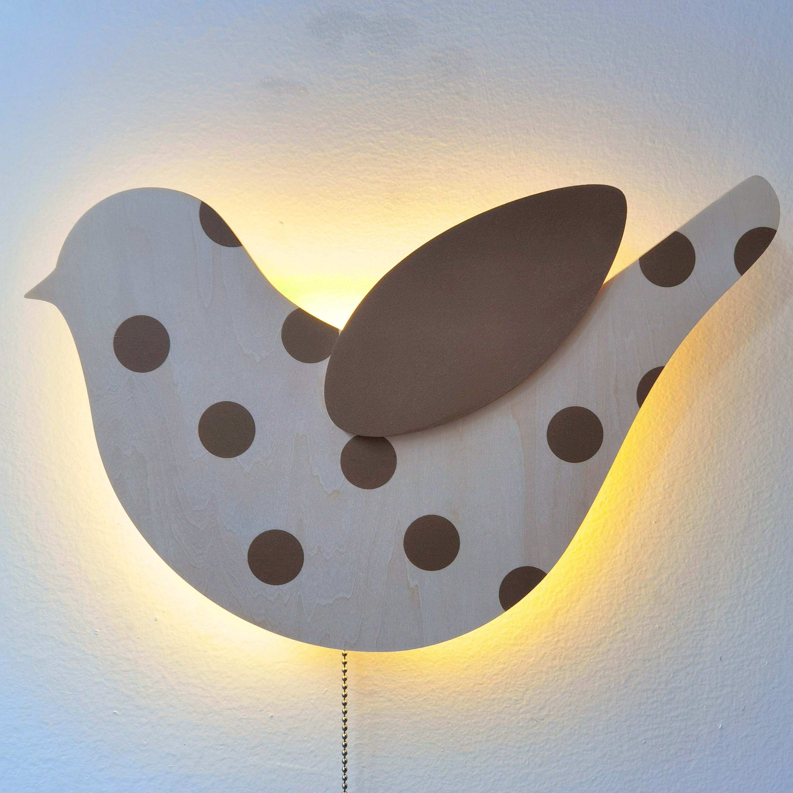 Nordic Bird Wooden Wall Light Nursery Boho Wall Decor With Light Farmhouse Decorative Wall Light For Babies And Kids