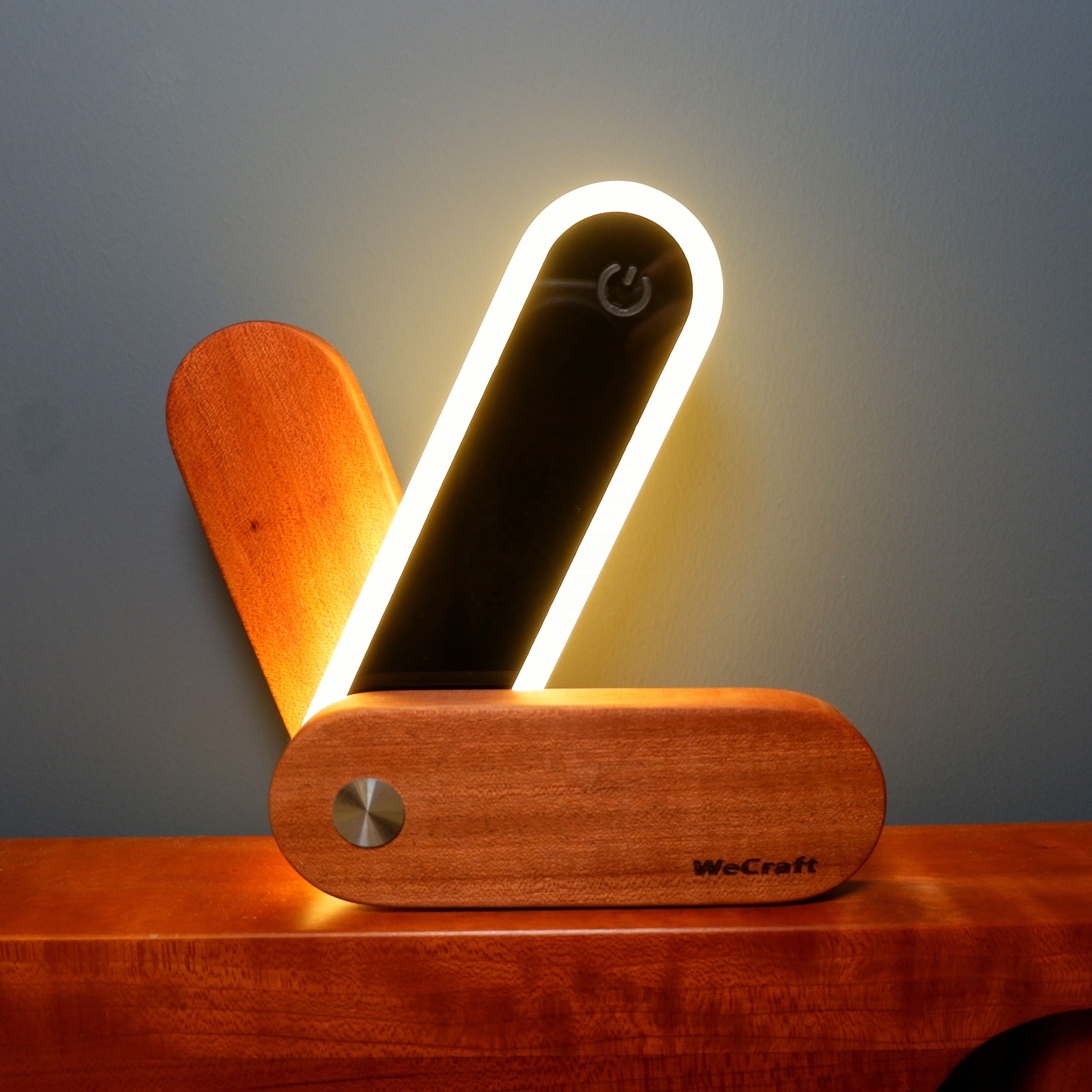 Smart Wireless Portable Touch Sensor Wooden Table Lamp 360 Degree Foldable Rechargeable Modern Table Lamp For Bedroom