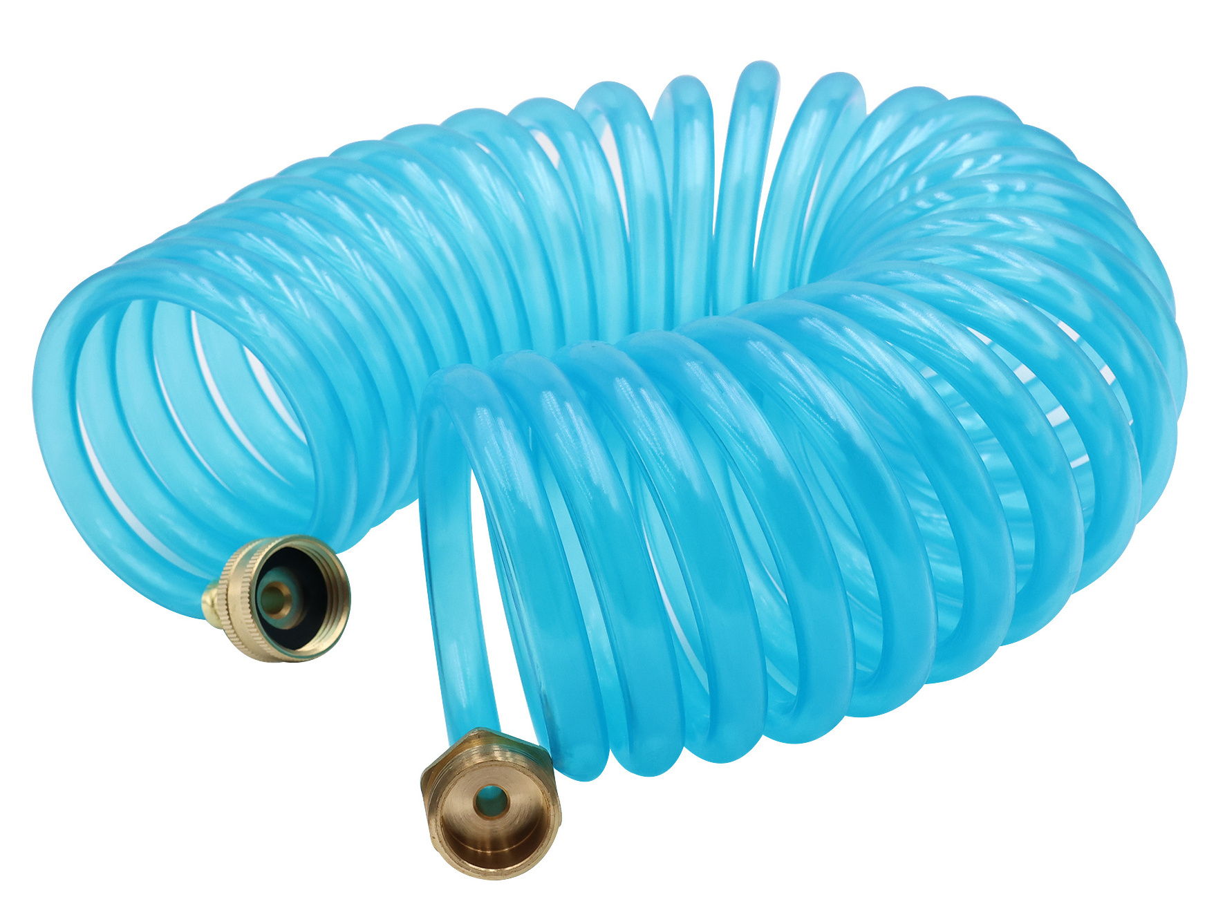 Coil Hose with 1 pair of brass connector