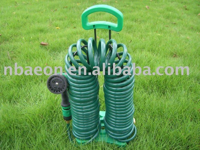 15 m coiled garden hose holder; water hose holder