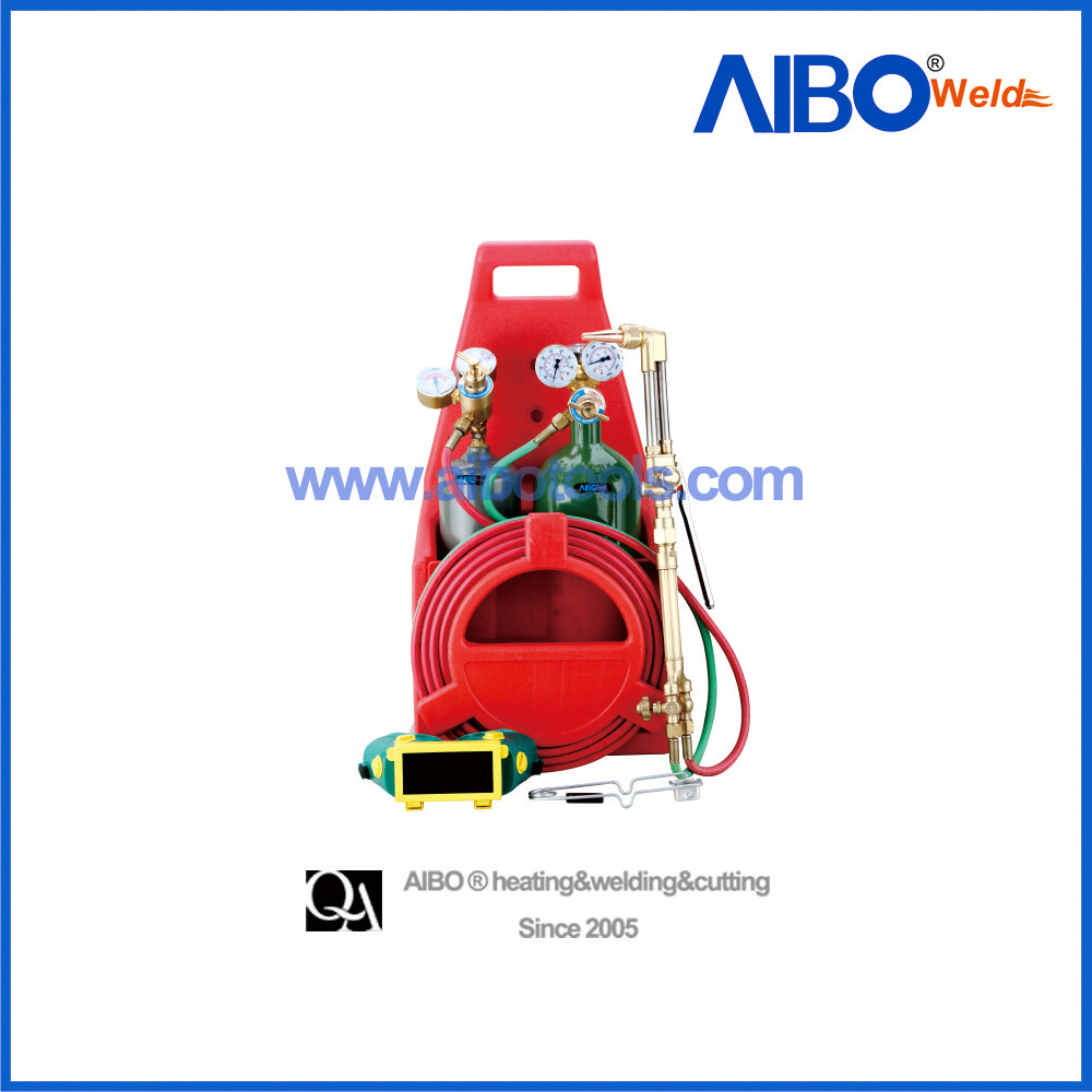 Medium/Heavy Duty Portable Welding/Cutting/Brazing Outfit with Plastic Carrying Stand Plus Oxygen and Acetylene Tanks