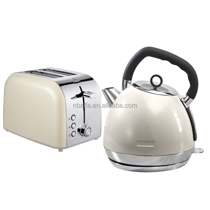 Aifa  Style Stainless Steel 1.7L Electric Tea Kettles and 2 Slices Toaster Set Temperature Control Toaster and Kettle