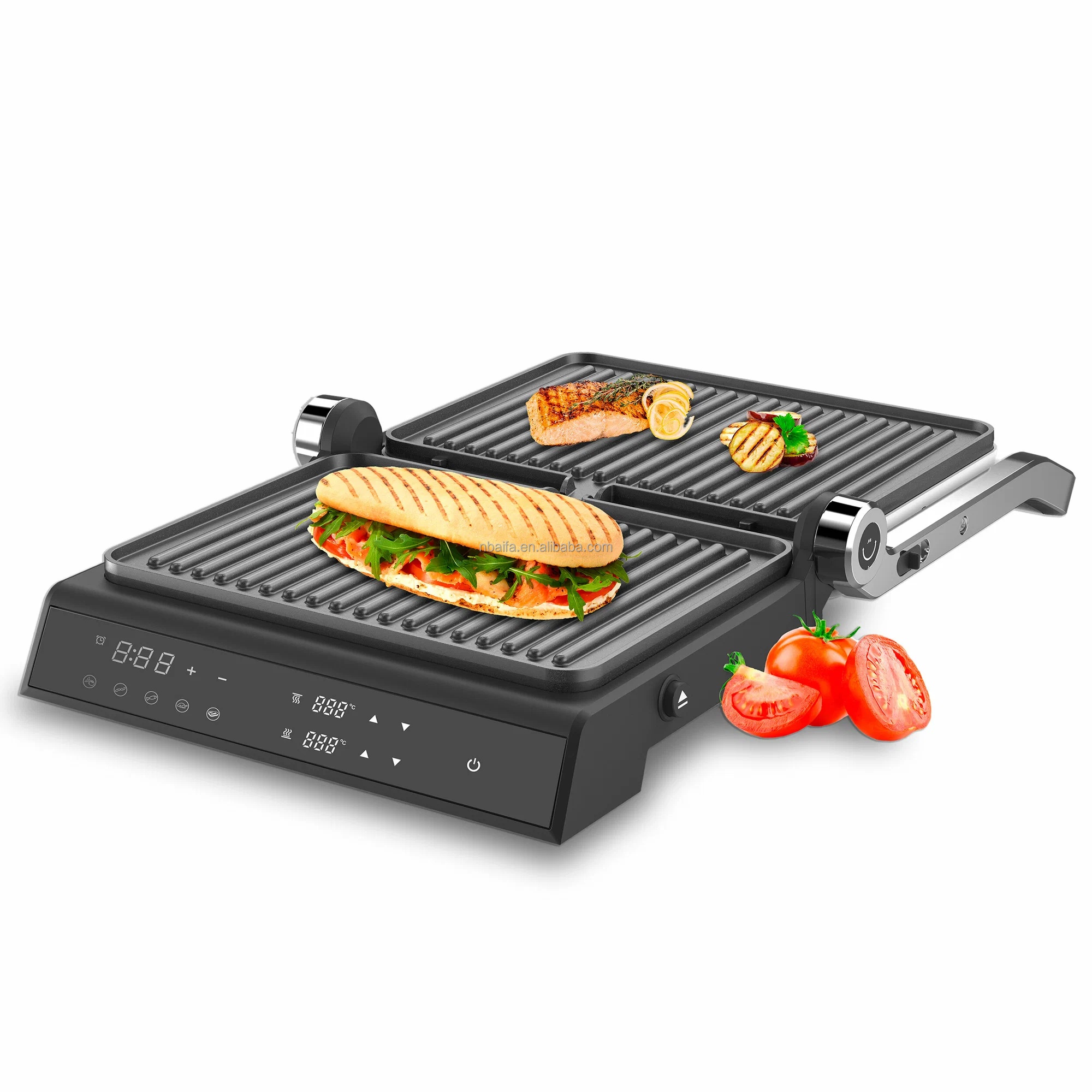 Aifa Luxury Glass panel Sandwich Press Panini Grill& Sandwich Press With Digital Temperature Control Contact grill steak gill