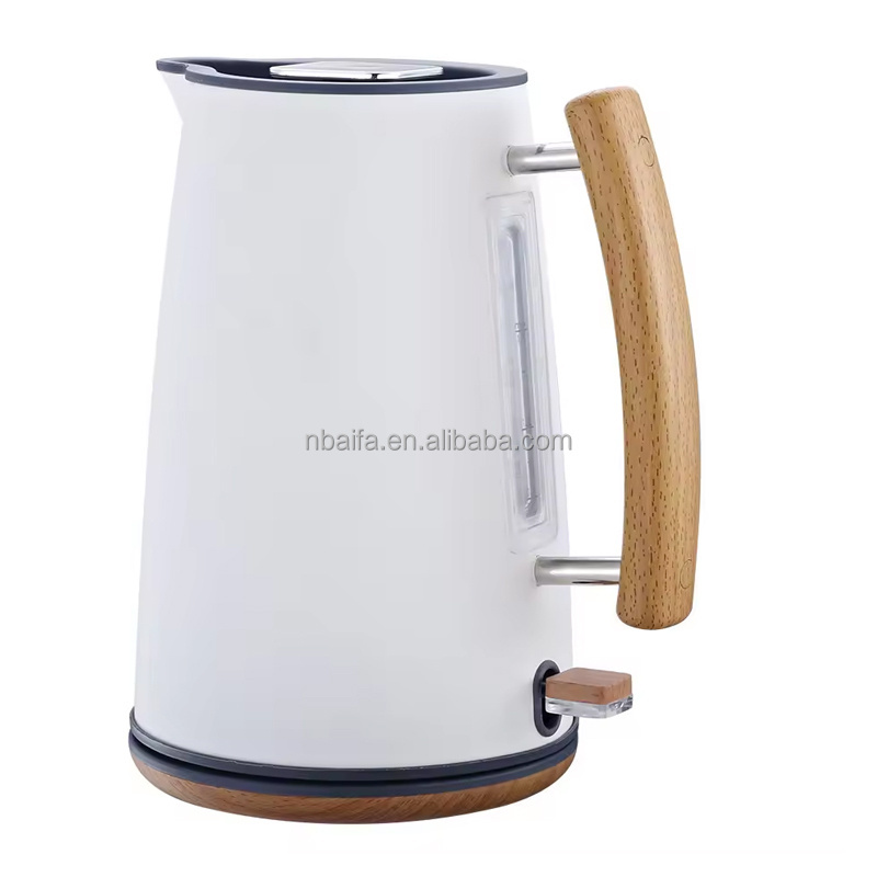 Aifa Electric Kettle Teapot 1.7 Liter Fast Heater Boiler Stainless Steel Retro Kettle Auto Shut-Off Portable Water Kettle