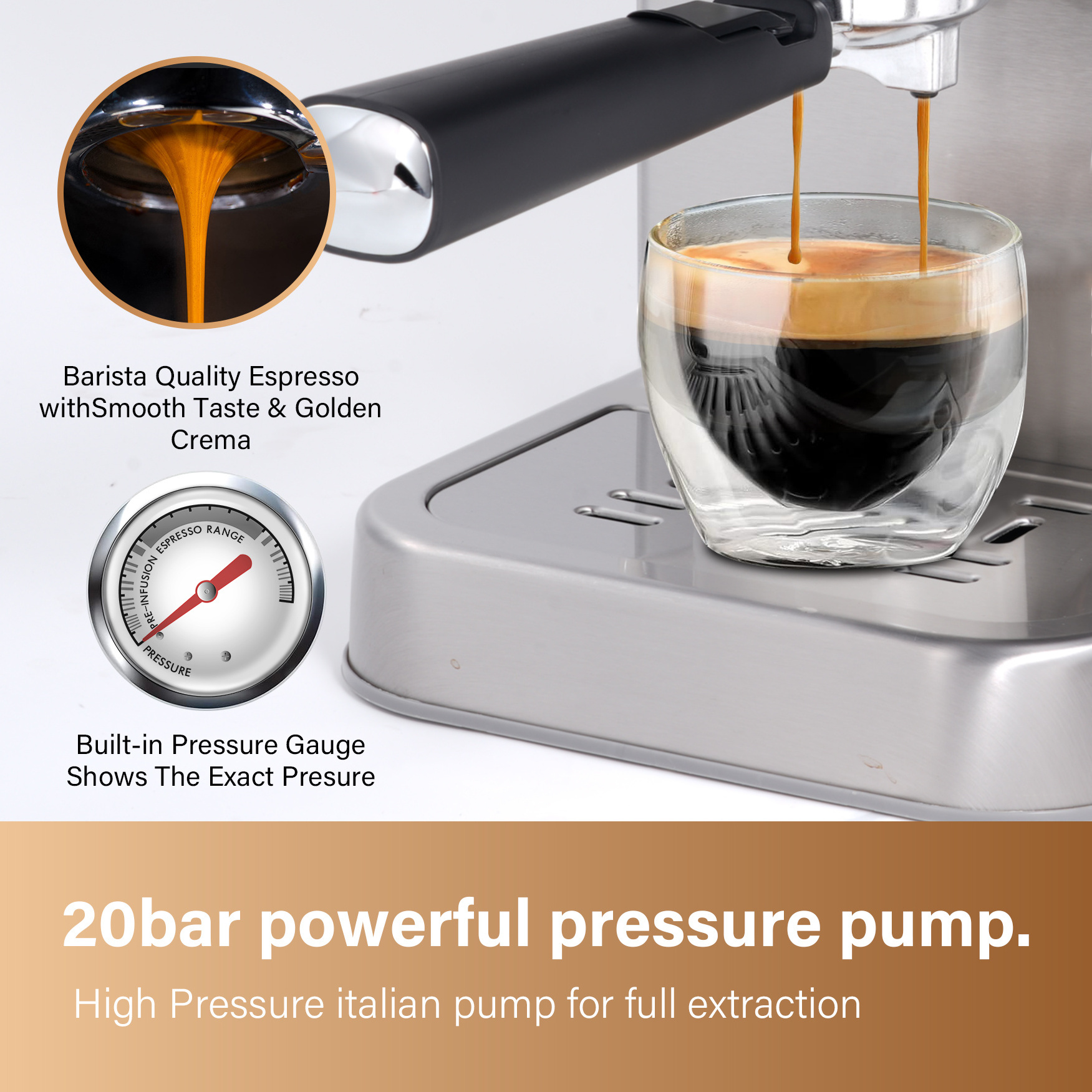 Aifa 2024 Best Hot Sale 5 in 1 ground coffee capsule POD milk frother hot water Espresa Espresso Machine