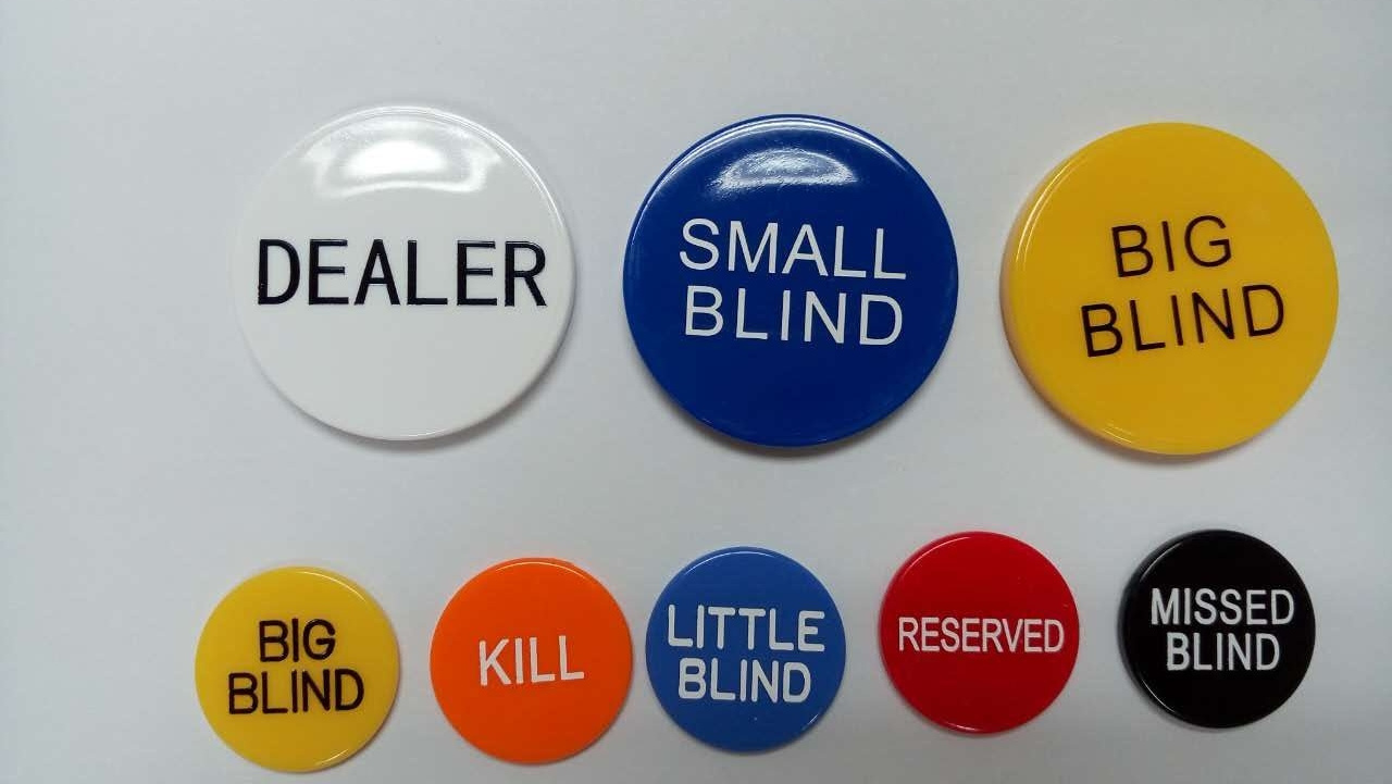 Little Blind, Big Blind, Dealer button and ALL IN Poker Buttons