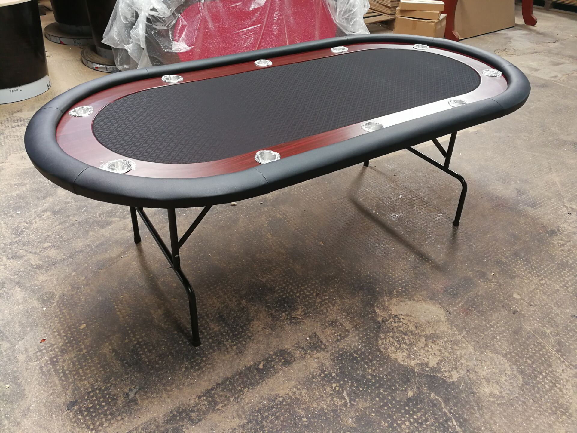 84 Inch Deluxe Folding Poker Table With Folding Steel leg