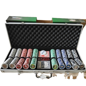 500pcs poker chip set in Silver aluminium case